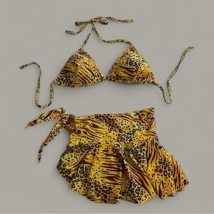 Vintage 90s Cheetah Print Bikini